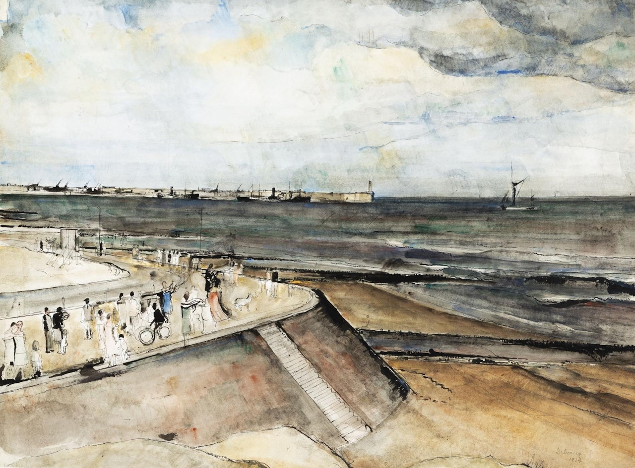 The embankment in Zeebruges by Paul Delvaux