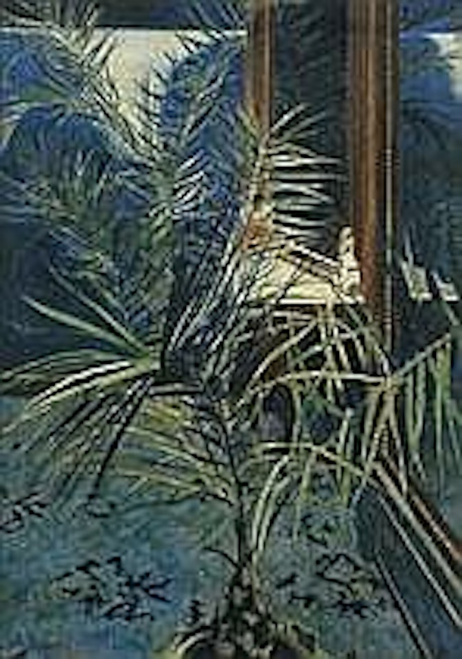 LITTLE PALM TREE IN INTERIOR WITH MARINA IN THE BACKGROUND by Léon Spilliaert