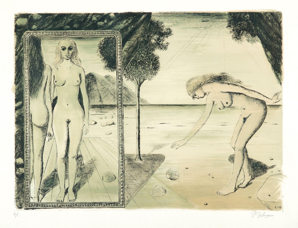 La plage by Paul Delvaux