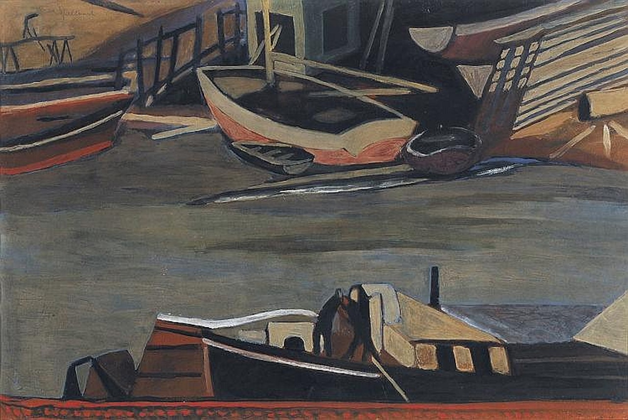 Shipyard in Ostend - Chantier naval à Ostende by Léon Spilliaert