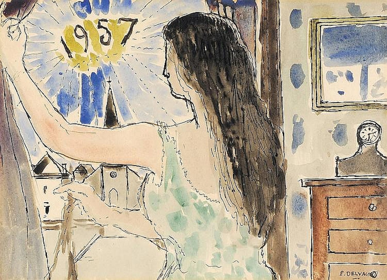 FEMME DEVANT LA FENÊTRE by Paul Delvaux