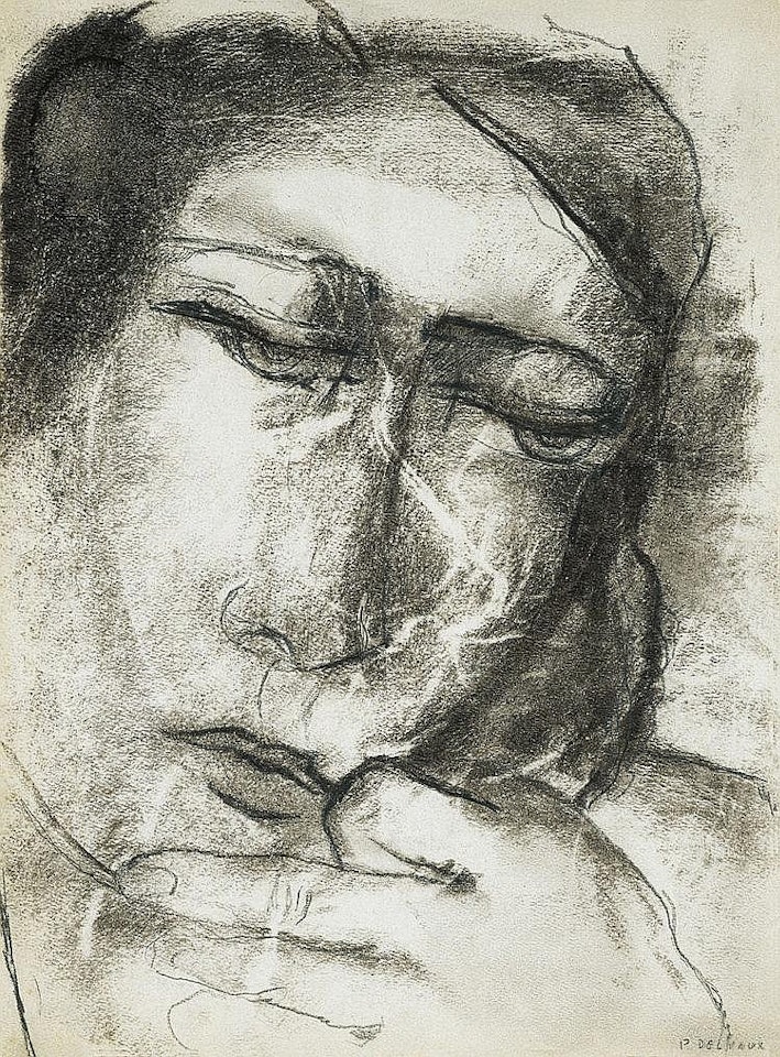 Head of a woman - Visage de femme by Paul Delvaux
