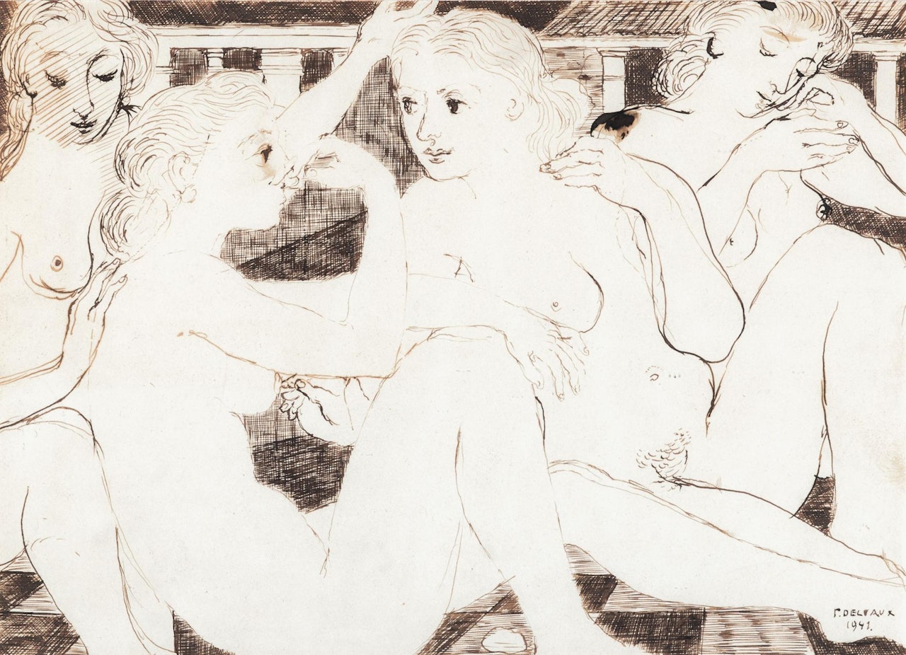 Les courtisanes by Paul Delvaux