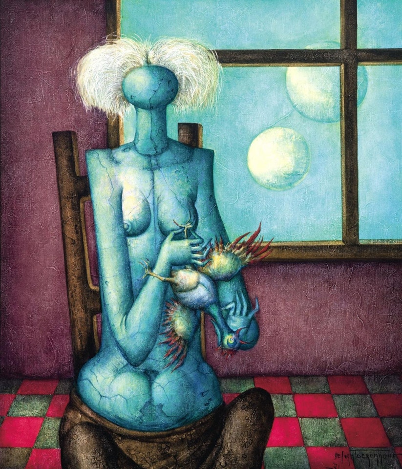 Seated nude by Jef van Tuerenhout