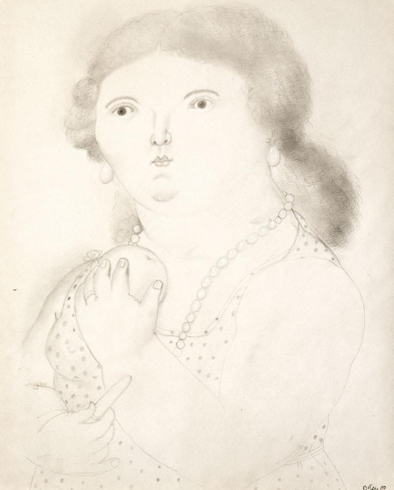 A Lady with an orange by Fernando Botero