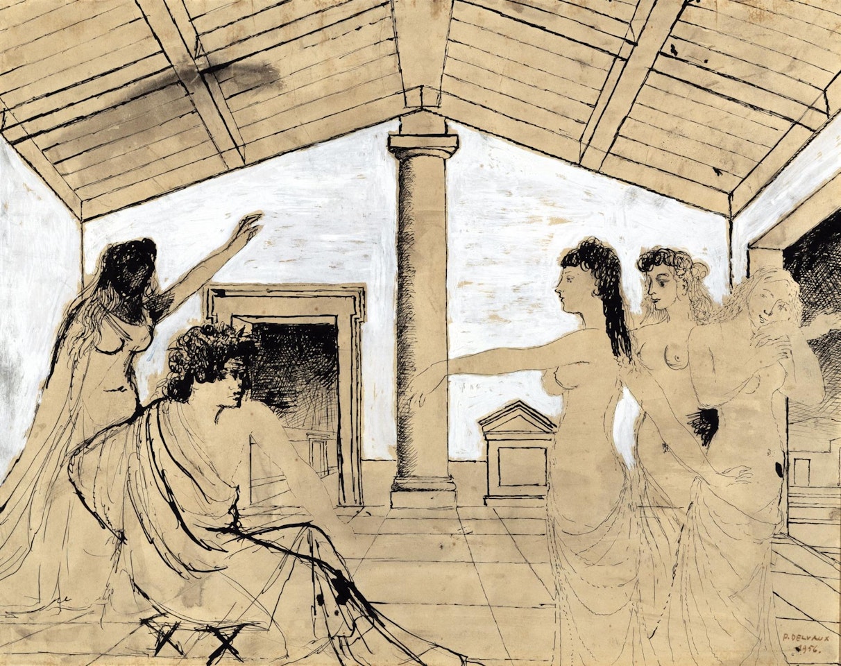 Scène antique by Paul Delvaux