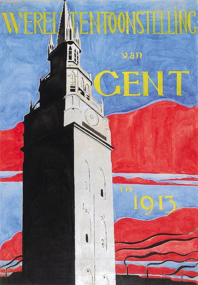 DESIGN VOOR POSTER: WORLD EXPOSITION GHENT by Léon Spilliaert