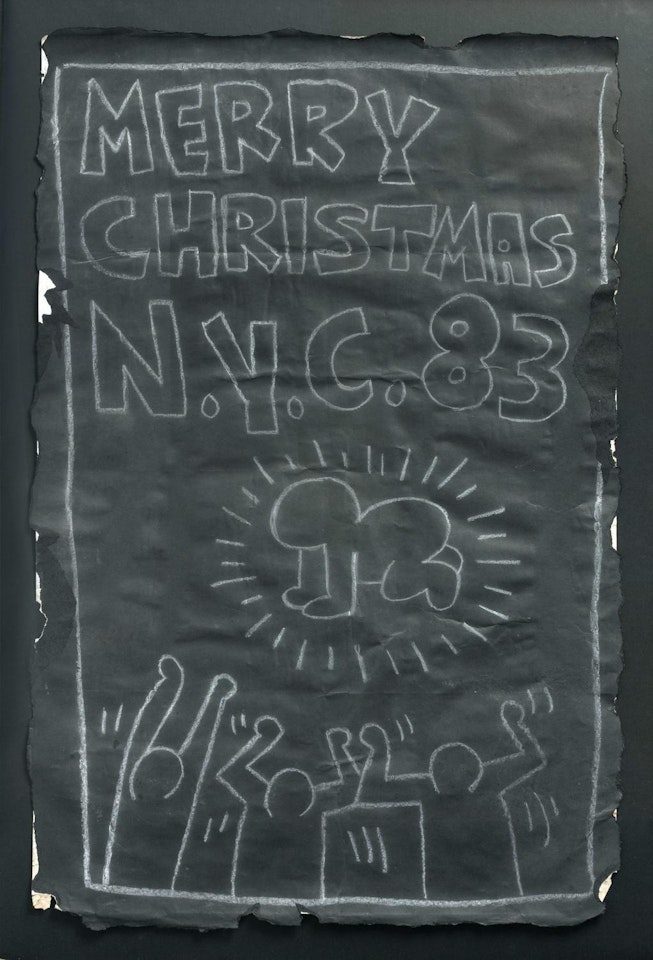 Subway Drawing - Merry Christmas N.Y.C.83 by Keith Haring