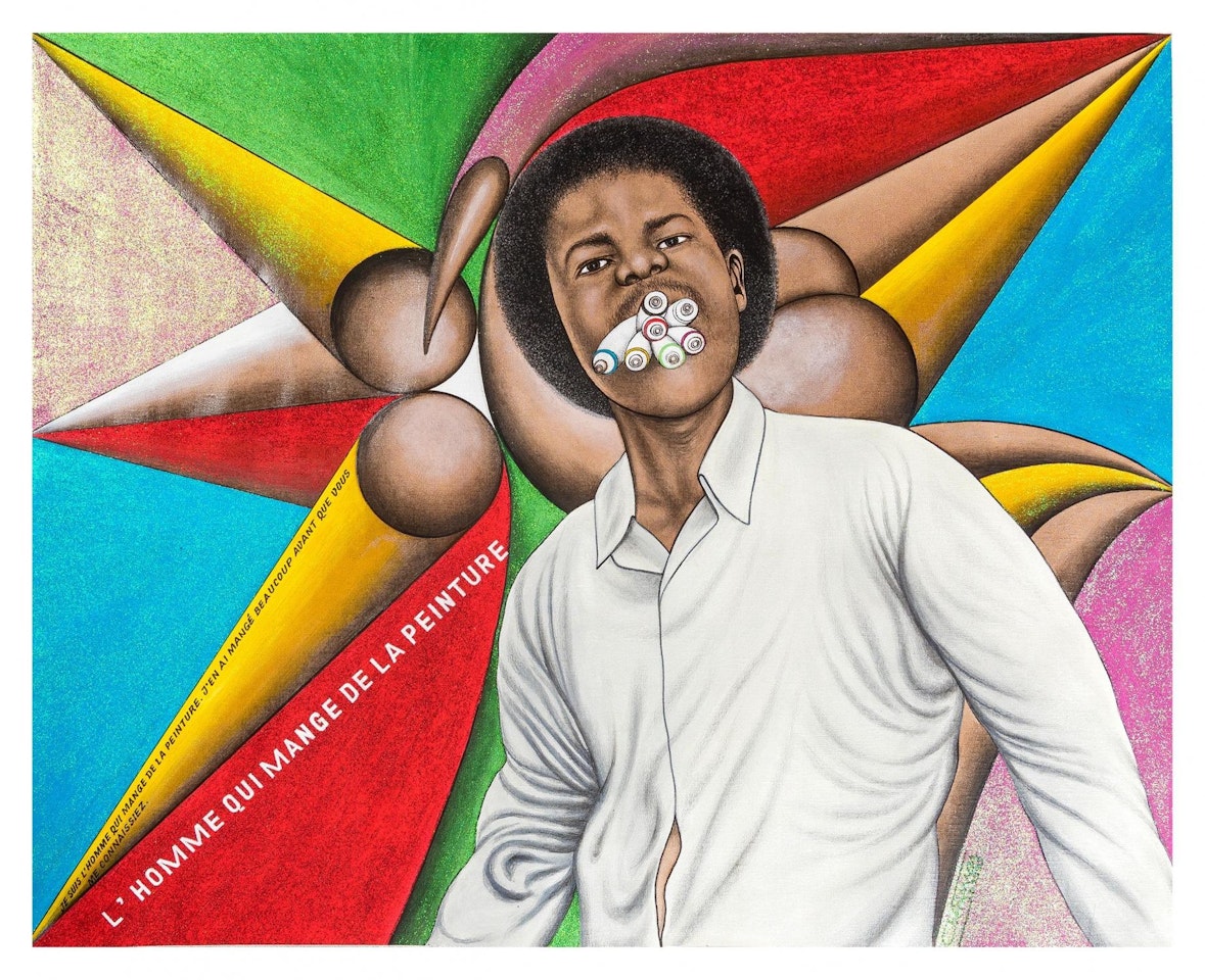 L"homme qui mange de la peinture by Chéri Samba