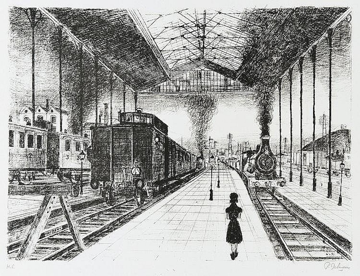 La gare by Paul Delvaux