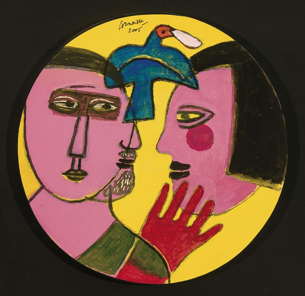 Couple and bird (Selfportrait) by Corneille