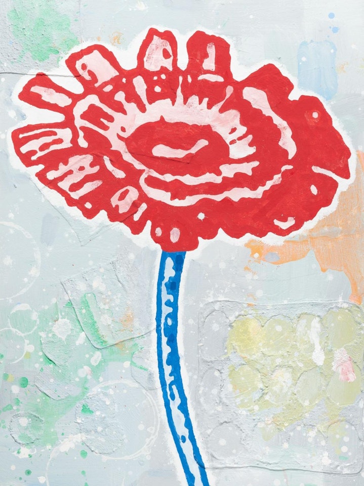Red and blue flower #1 by Donald Baechler