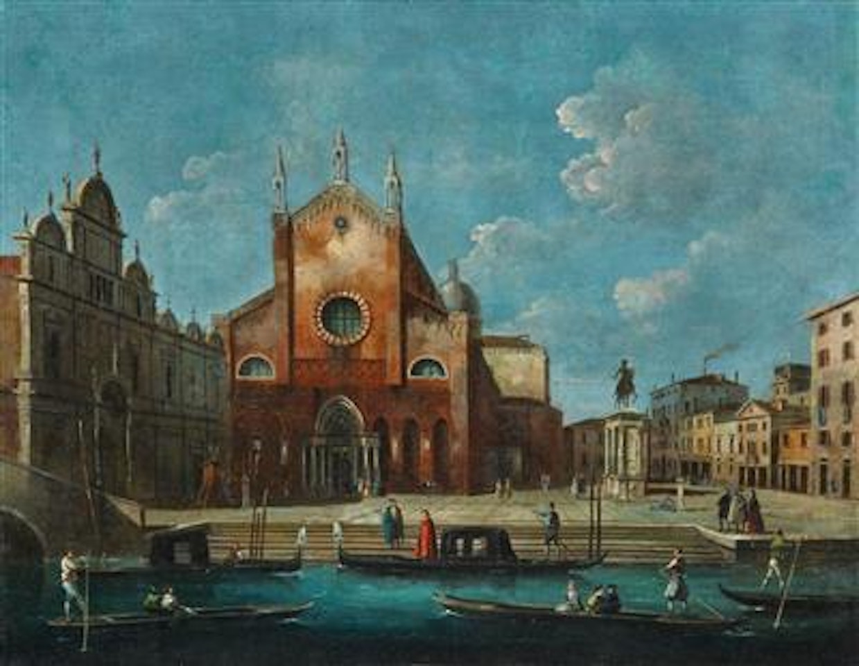 Campo Santi Giovanni and Paolo during the feast of the Assumption, Venice by Giuseppe Bernardino Bison