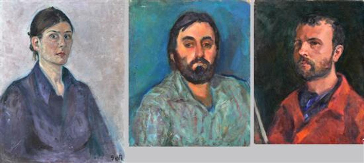 Group of 3 Portrait Studies by Russian School