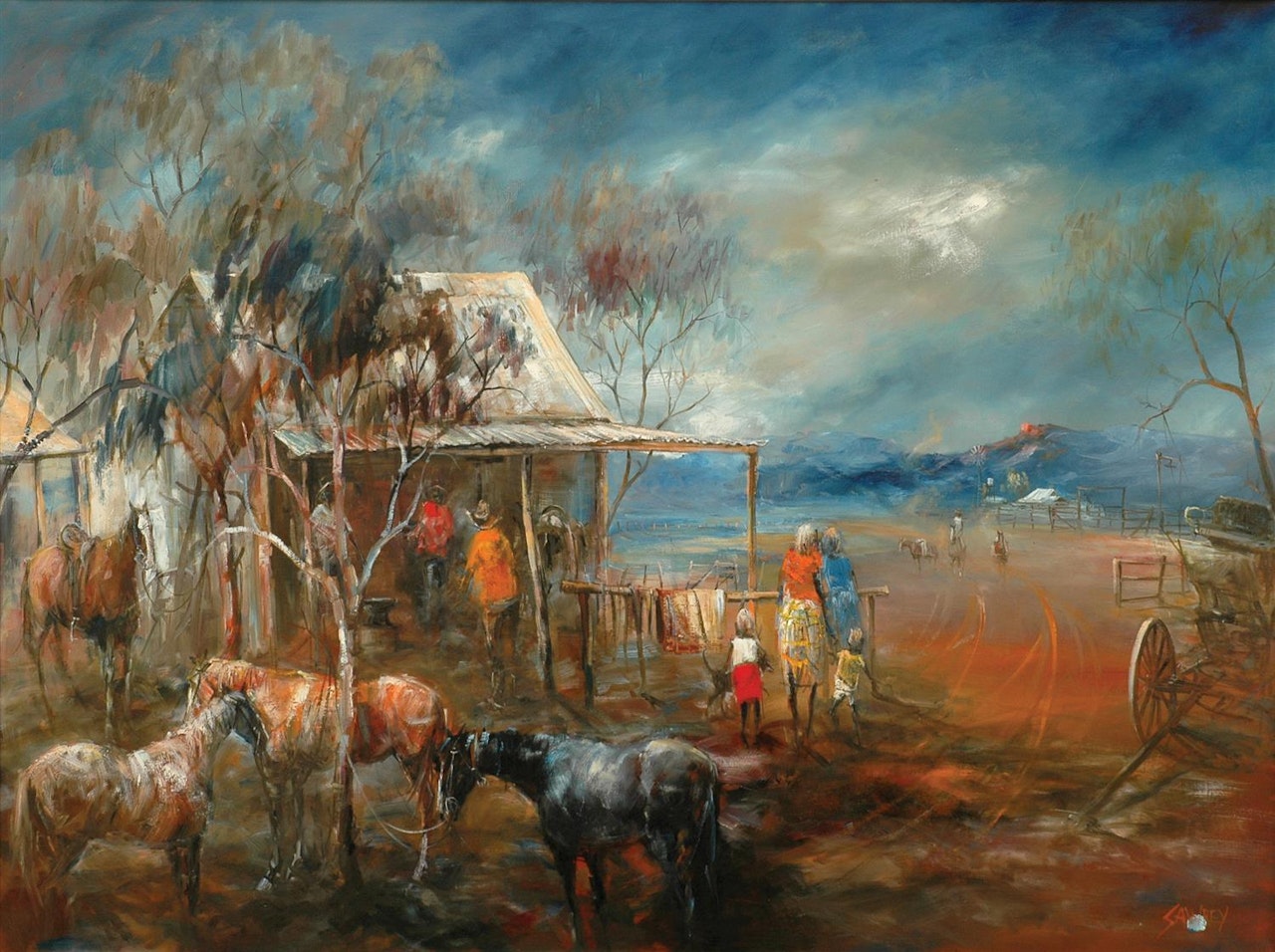The Pack-Horse Mail, North West Queensland by Hugh Sawrey