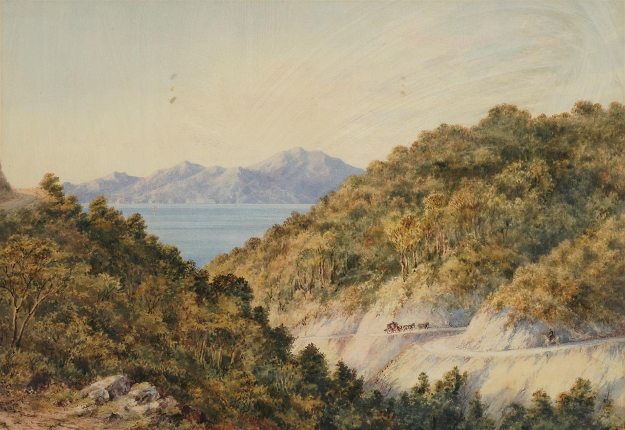 Stage Coach on a Winding Track 1873 by Charles Decimus Barraud