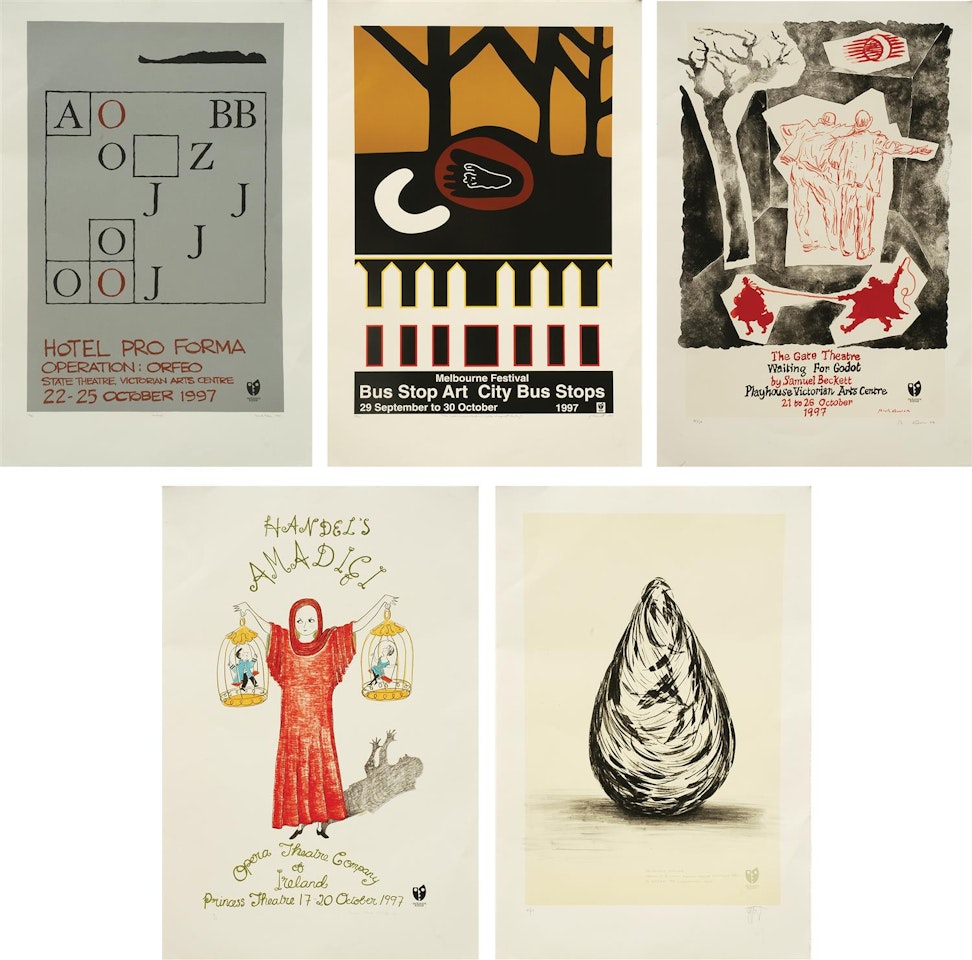 Five prints commissioned for the Melbourne Festival Bus Stop Project 1997; Sentinel; The Gate Theatre; Melbourne Festival by Various Artists