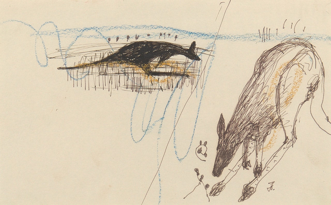 Untitled (Kangaroos) by John Olsen