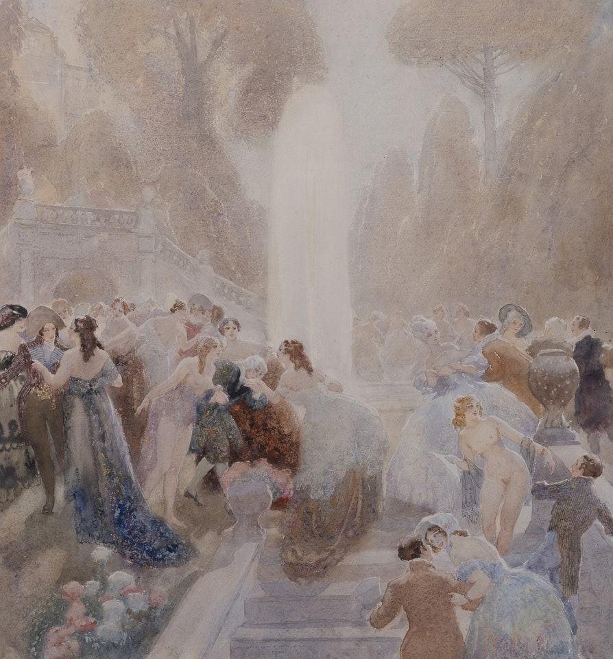 Garden Party 1922 by Norman Alfred Williams Lindsay