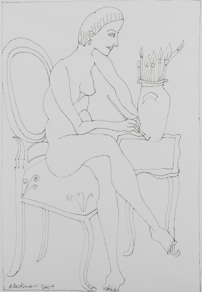(Woman Painting) by Charles Blackman