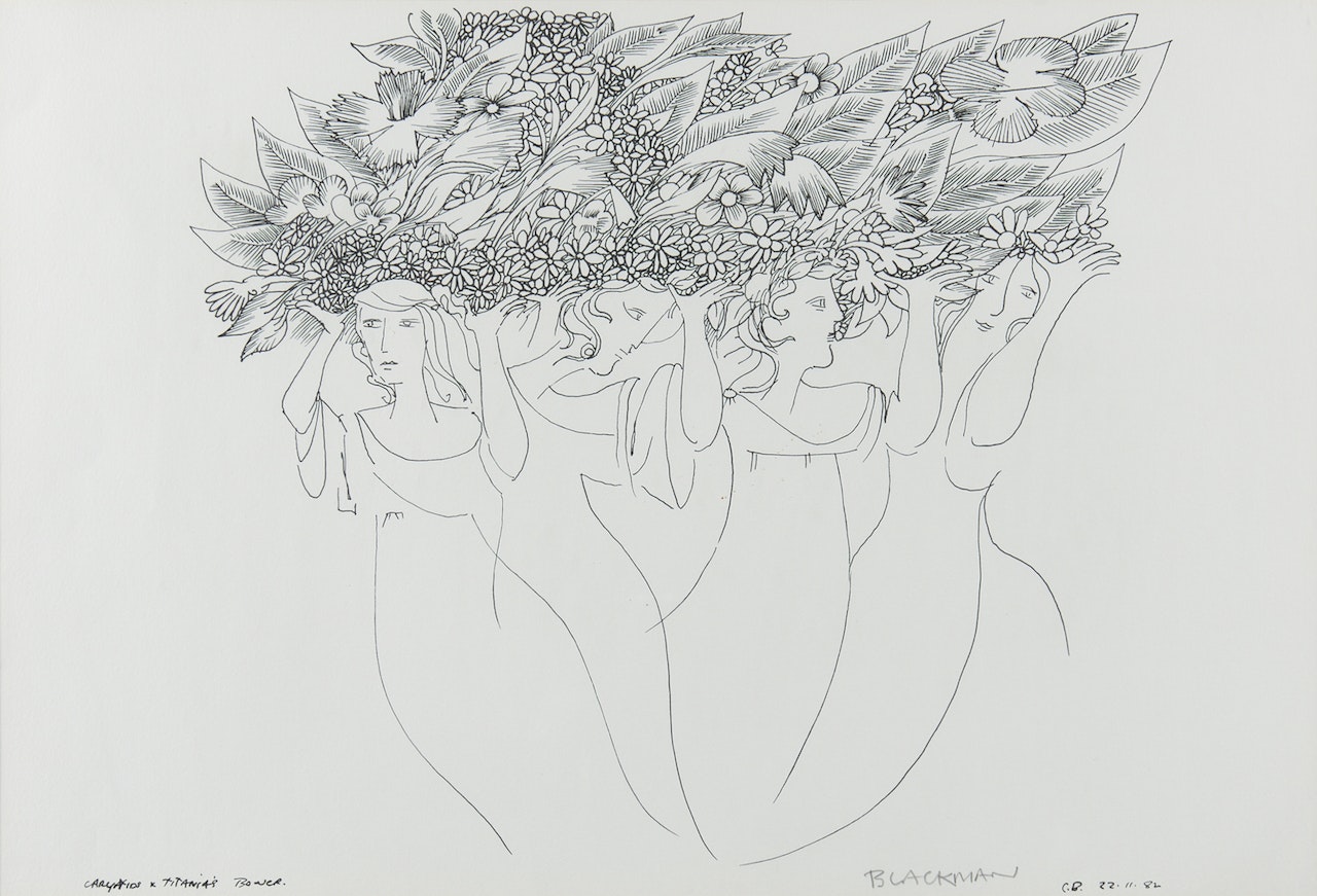 Caryatids and Titania"s Bower by Charles Blackman