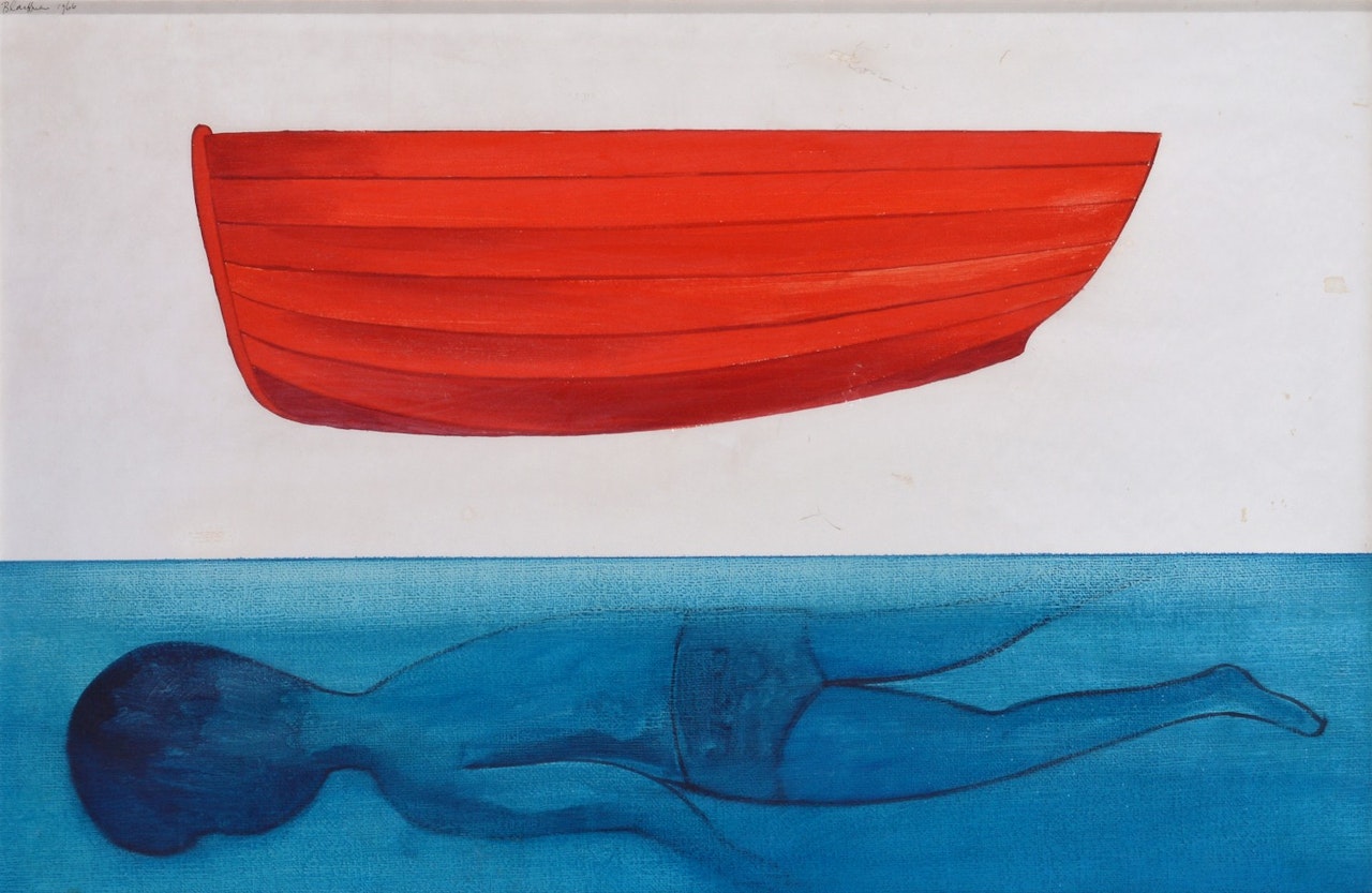 Swimmer Under Water by Charles Blackman