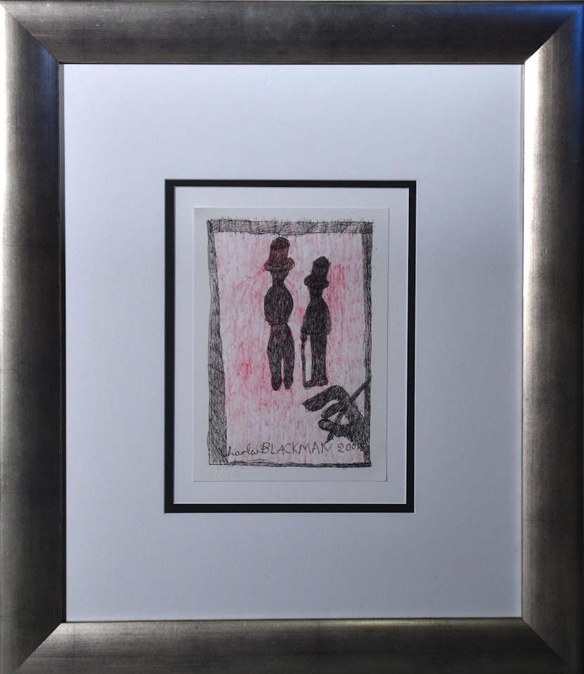 THE ARTIST"S HAND AND TWO FIGURES by Charles Blackman