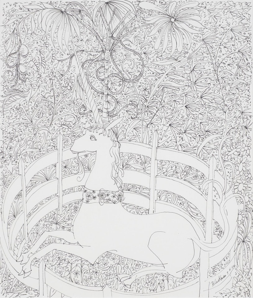 Unicorn Carousel by Charles Blackman