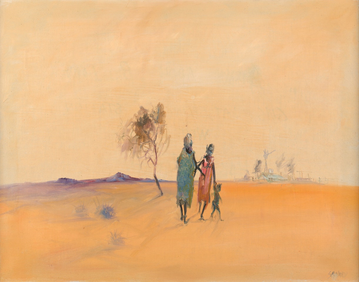 Figures at Springvale Station, West Queensland by Hugh Sawrey