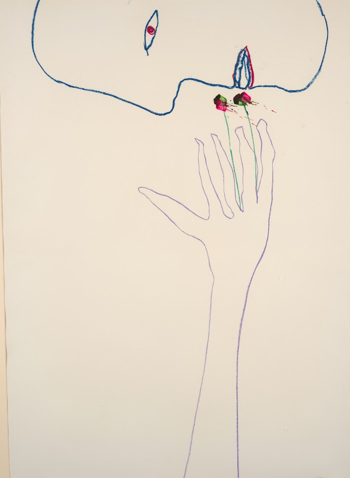 Face, Hand, and Flowers by Sidney Nolan