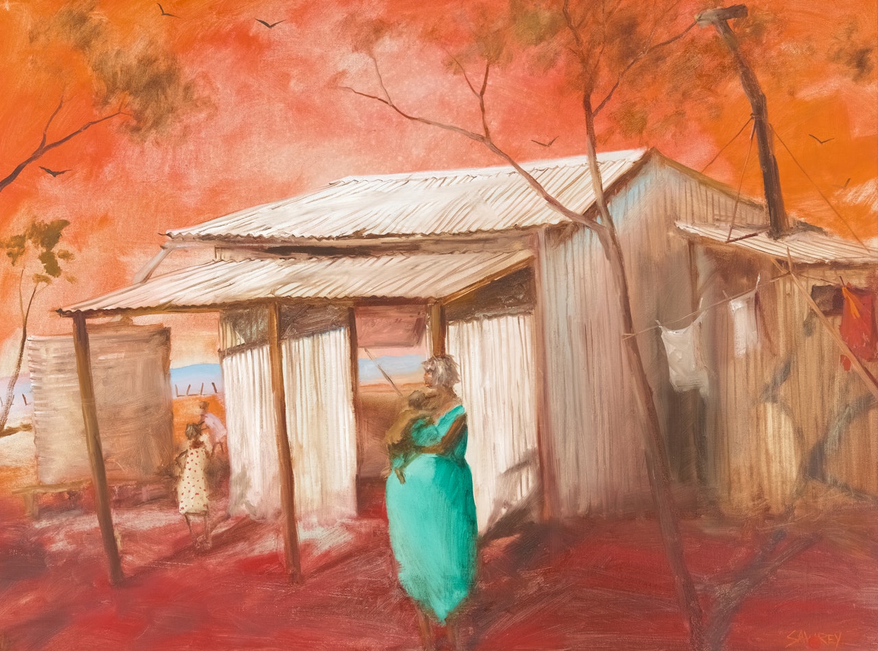 Waiting - The Outstation, Diamantina Lakes, Central Western Queensland by Hugh Sawrey