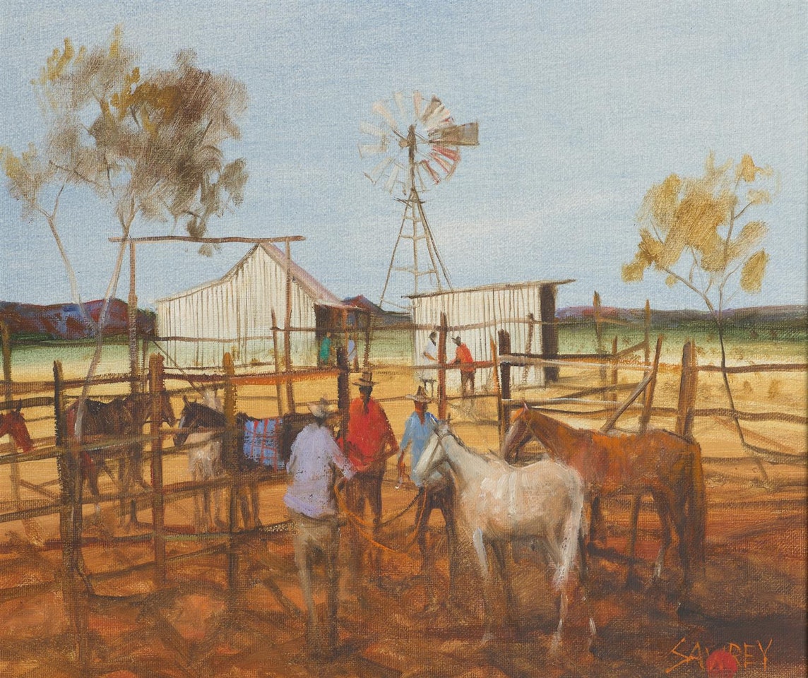 Catching The Horses, Diamantina Lakes Station, Western Queensland by Hugh Sawrey