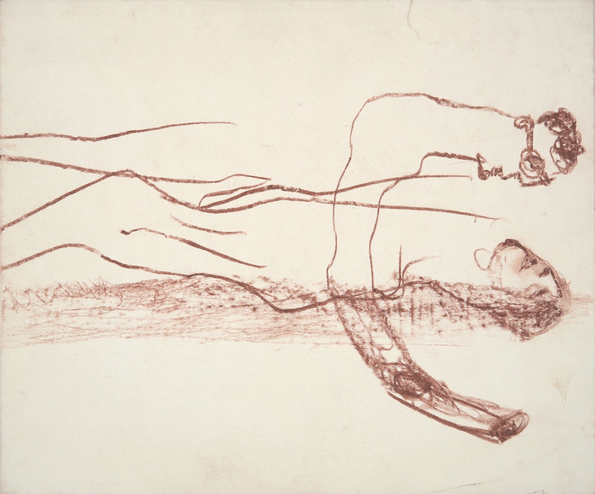 Gored by the climacteric of his want, he stalls above me like an elephant by Sidney Nolan