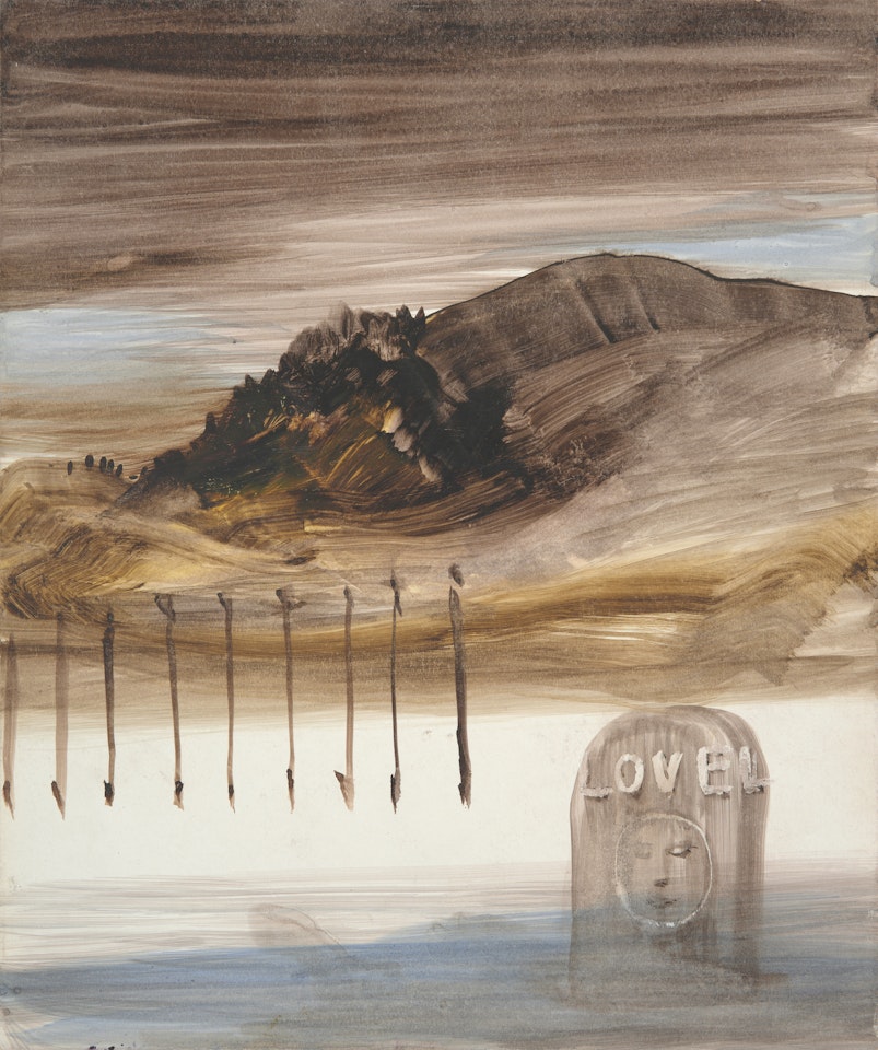 Landscape and Gravestone by Sidney Nolan