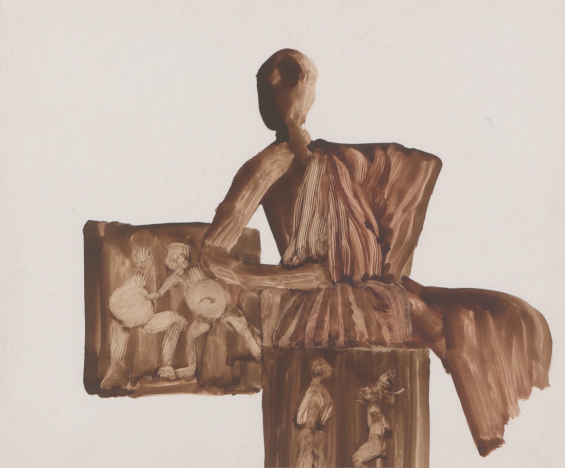 Greek Figure with Mythological Scenes by Sidney Nolan