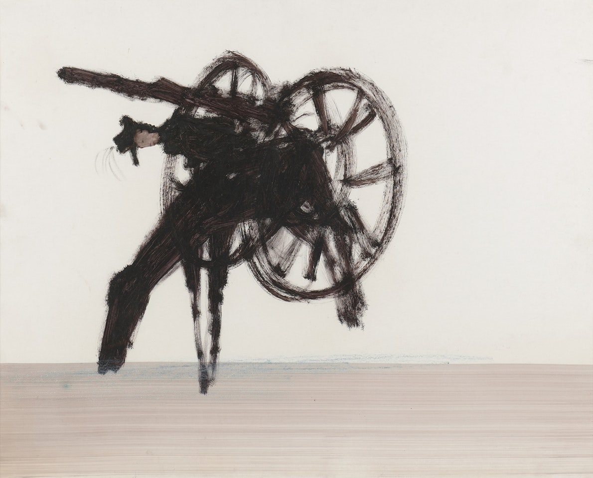 Gallipoli, Soldier, Horse and Gun Carriage by Sidney Nolan