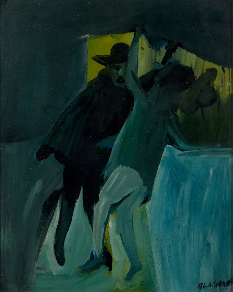 The Confrontation (Figures Fighting) by Charles Blackman