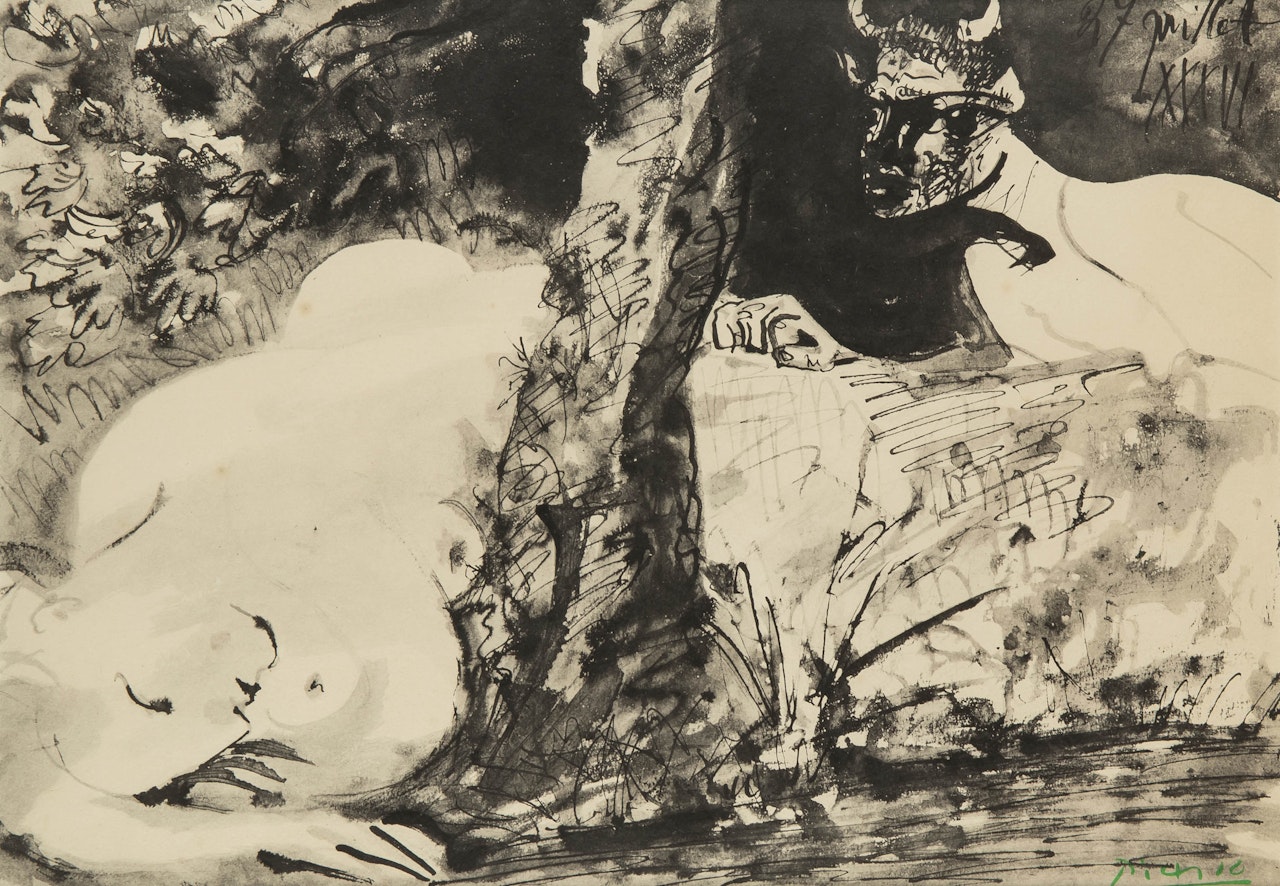 Faun and nymph by Pablo Picasso