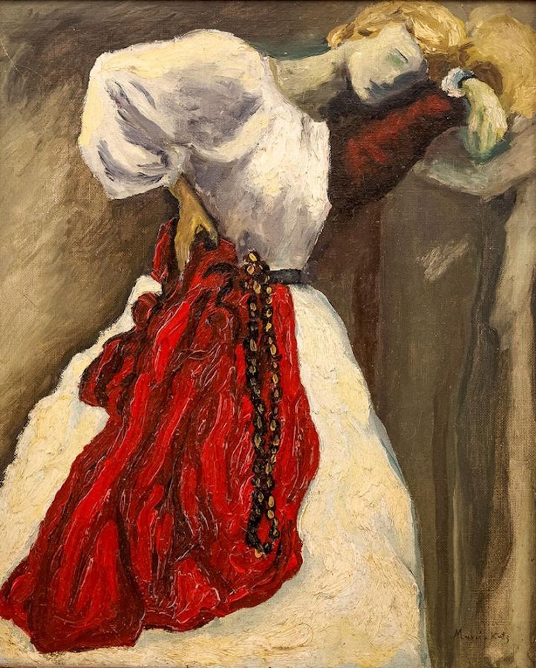 Woman in a white dress by Emmanuel Mané-Katz