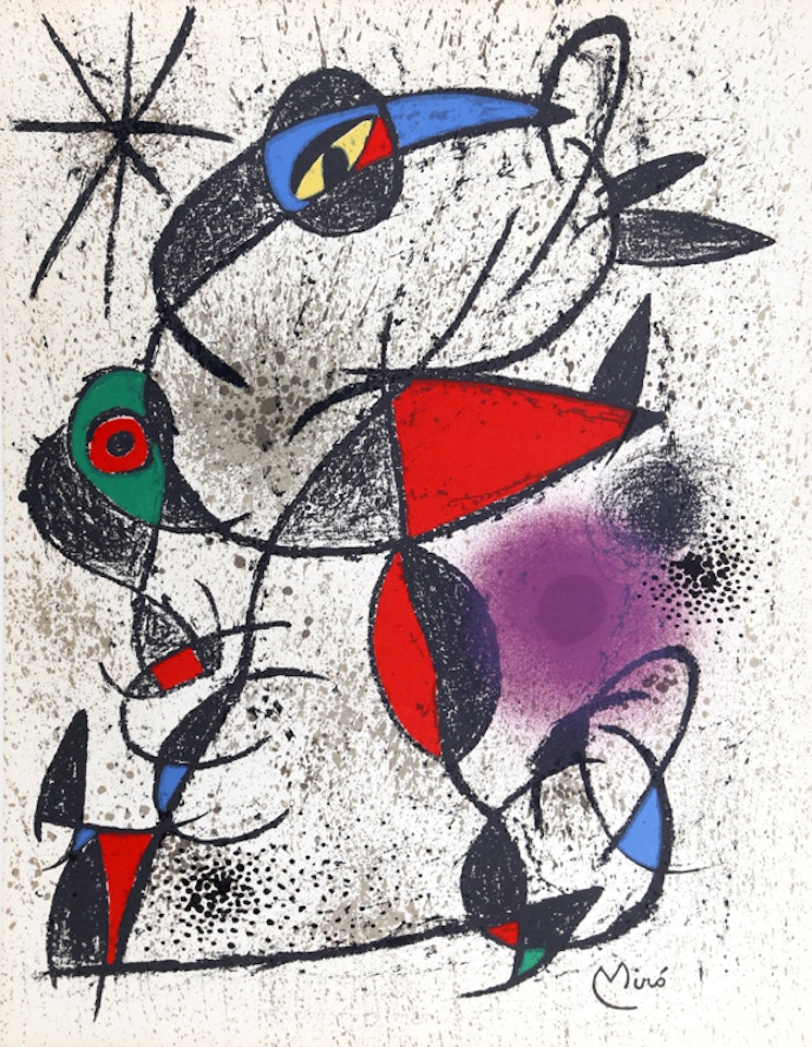 Jaillie du Calcaire from Souvenirs de Portraits d"Artistes. Jacques Pr vert: Le Coeur l"ouvrage. (Cramer 156) by Joan Miró