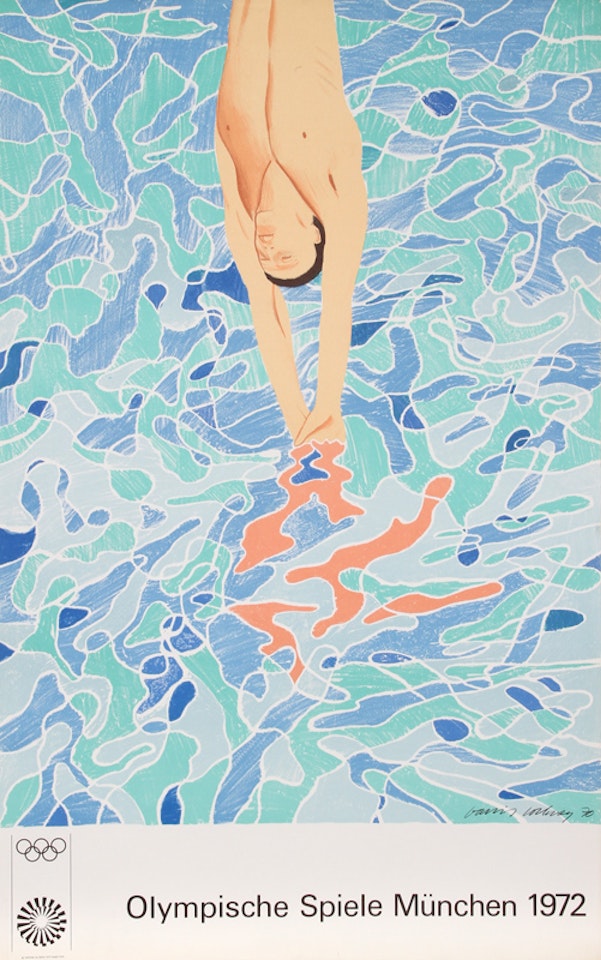 Olympische Spiele Muenchen 1972 (Diver) by David Hockney
