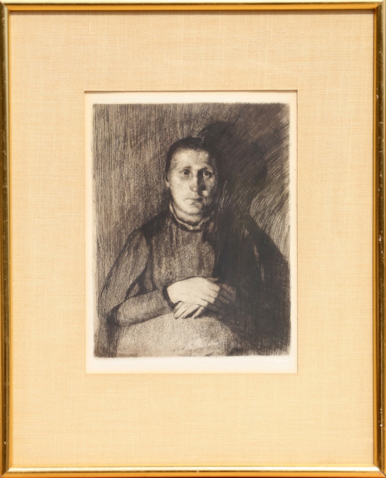 Frau mit uebereinandergelegten haenden (Woman with folded hands) by Kathe Kollwitz