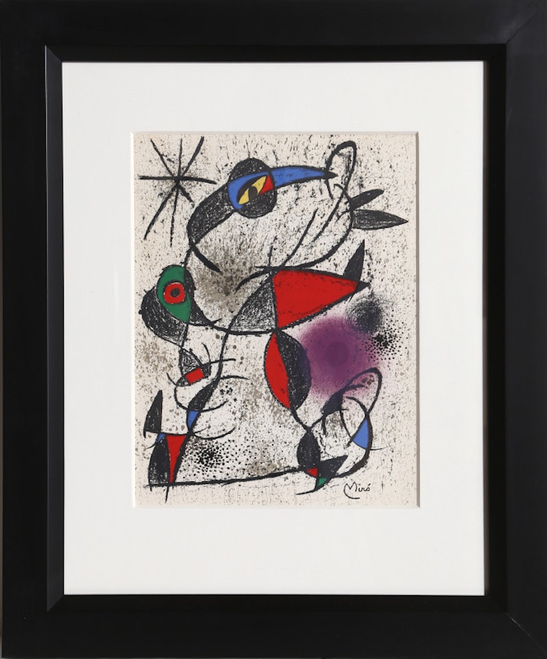 Jaillie du Calcaire from Souvenirs de Portraits d"Artistes. Jacques Pr??vert: Le Coeur ? l"ouvrage. (Cramer 156) by Joan Miró