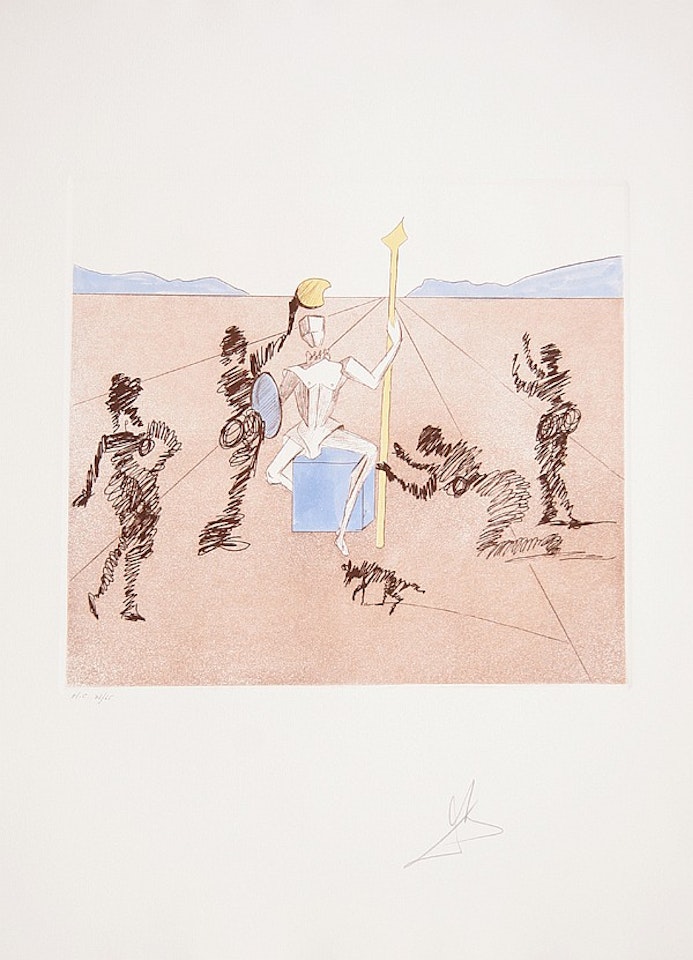The Golden Helmet of Mandrino from Historia de Don Quichote de la Mancha by Salvador Dali