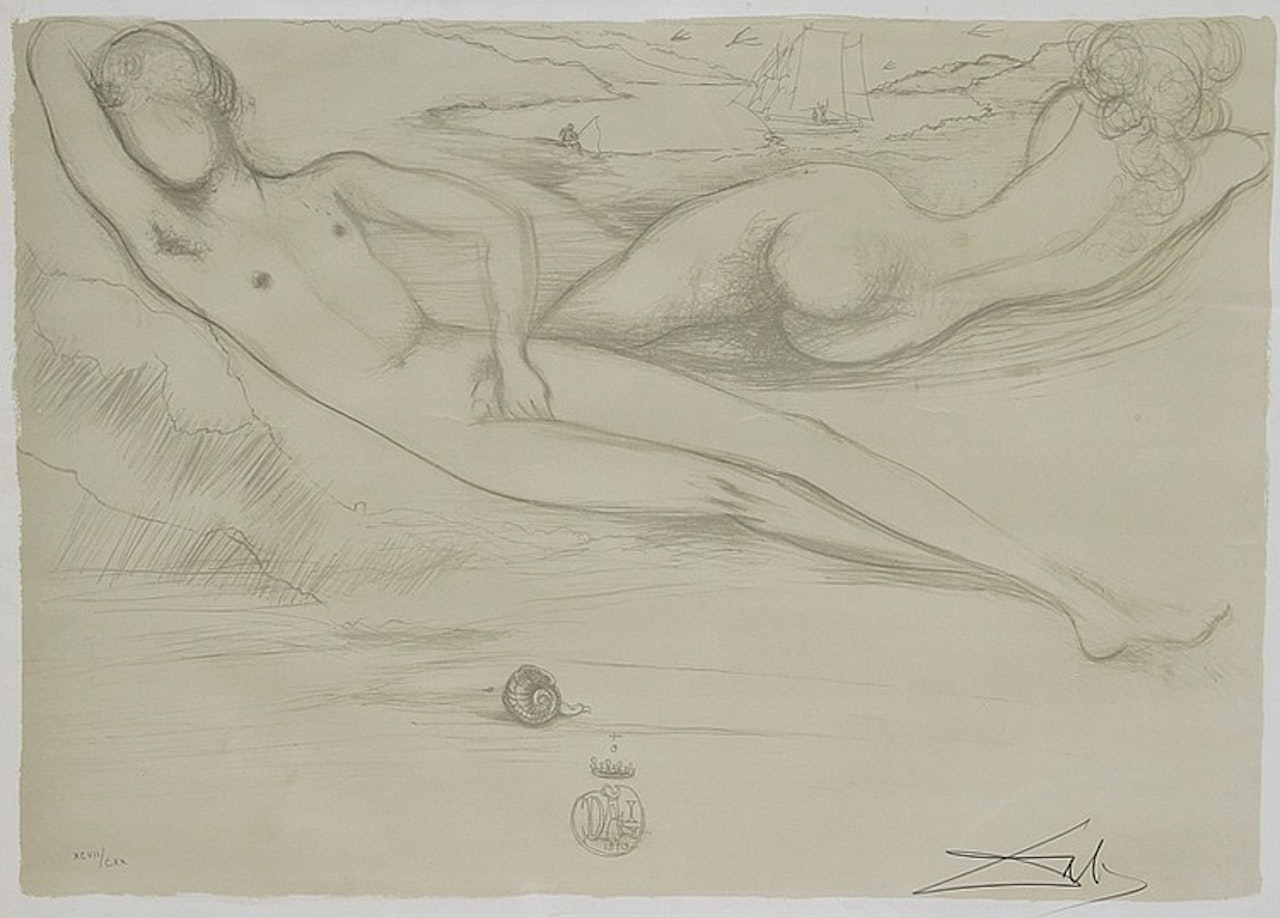 A la Plage from the Nudes Suite by Salvador Dali
