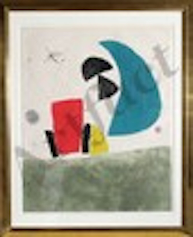 Espriu Series, Plate 8 (Blue Half Moon) by Joan Miró
