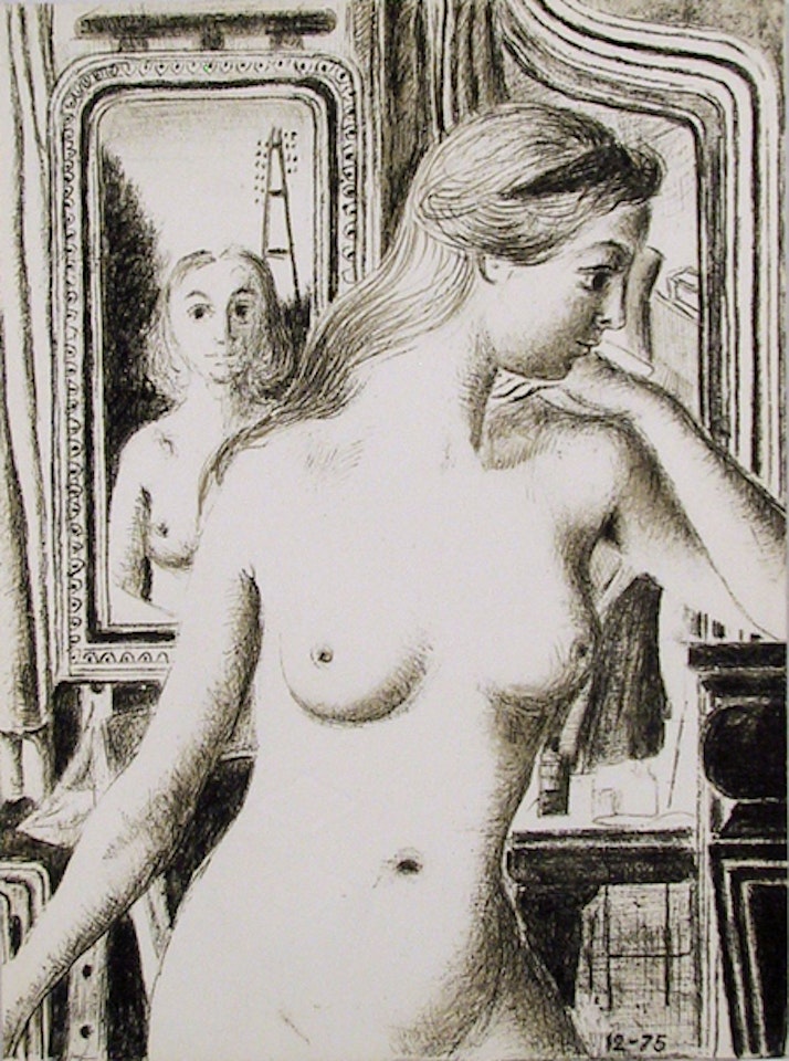 Two Nudes by Paul Delvaux