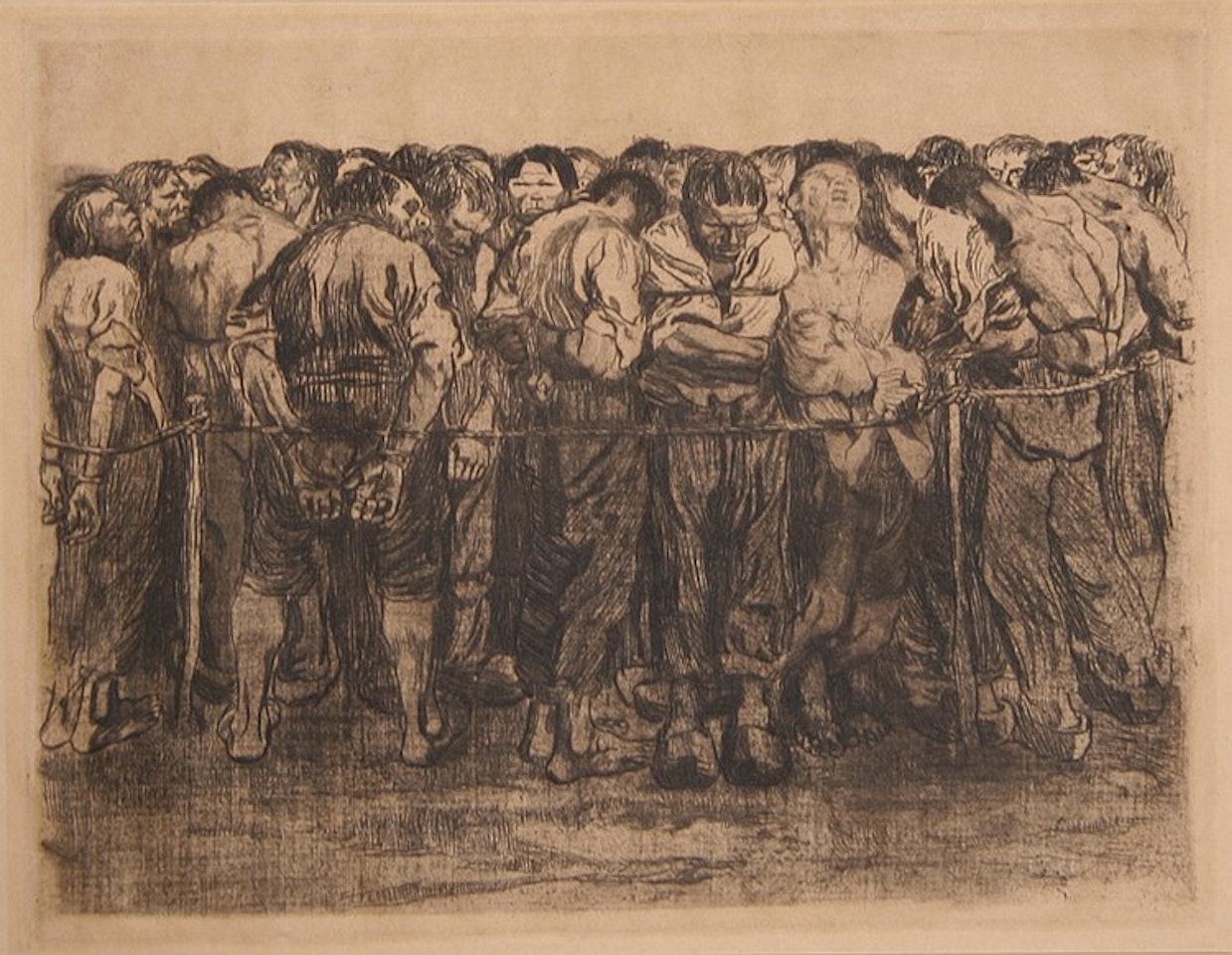 The Prisoners, plate 7 from the Bauernkrieg Series by Kathe Kollwitz
