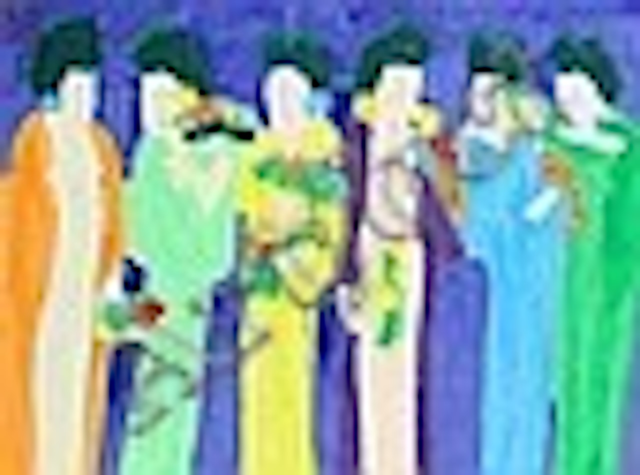 Six Geishas and Parrots by Walasse Ting