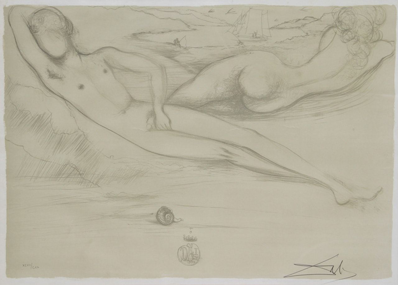 A la Plage from the Nudes Suite by Salvador Dali